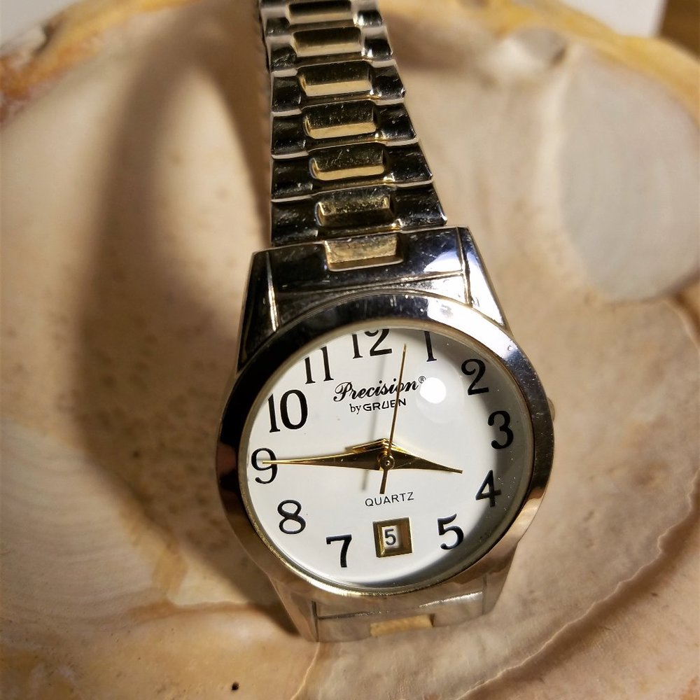 Gruen Precision Two Tone Ladies Magnified Watch